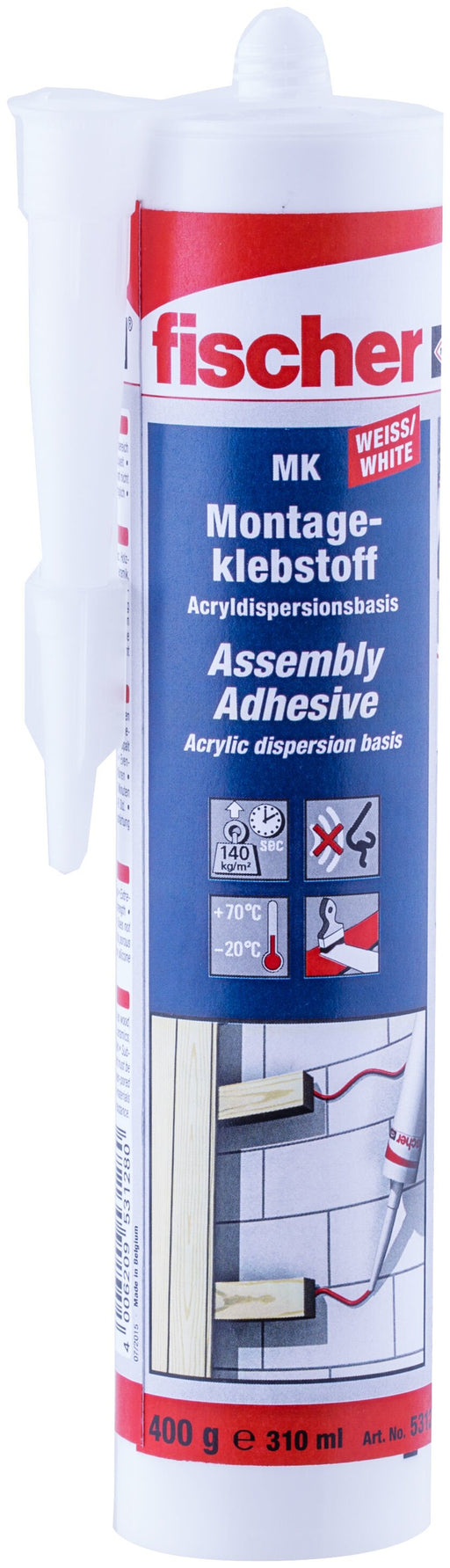 EAN 4006209531280 - Fischer MK 310 Pasta Adhesivo acrílico 310 ml imagen 1