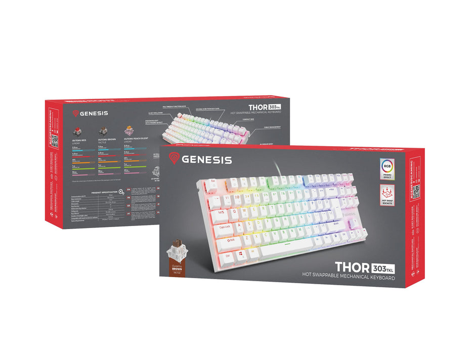 EAN 5901969432572 - GENESIS Thor 303 TKL teclado Juego USB QWERTY Internacional de EE.UU. Blanco imagen 9