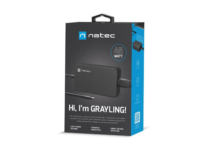 EAN 5901969439007 - NATEC Grayling USB-C 45W adaptador e inversor de corriente Universal Negro imagen 5