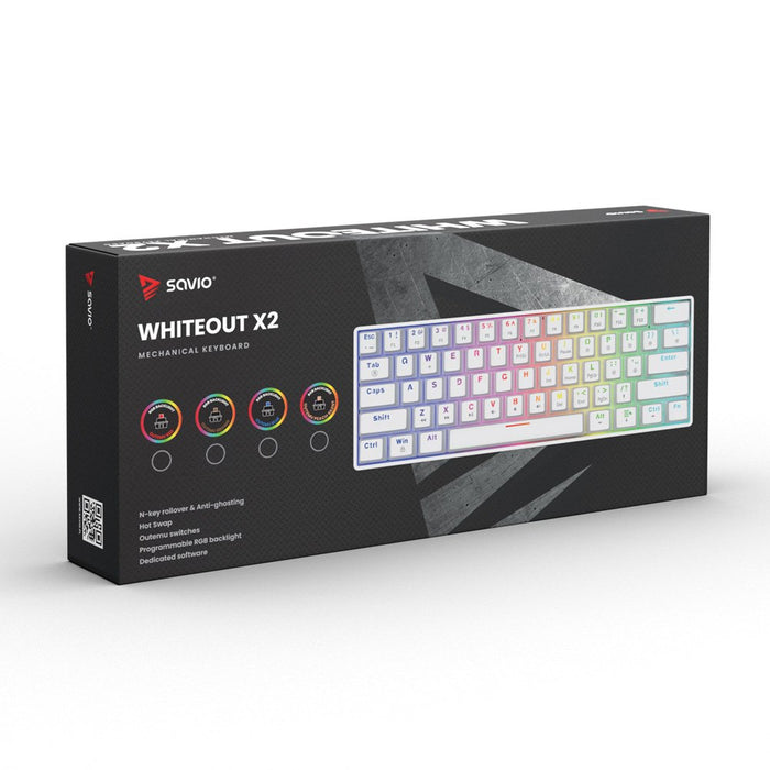 EAN 5901986049357 - Savio WHITEOUT X2 PEACH teclado Juego USB QWERTY Inglés internacional Blanco imagen 14