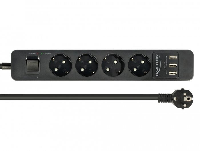 EAN 4043619112098 - DeLOCK 11209 base múltiple 1,5 m 4 salidas AC Interior Negro imagen 1