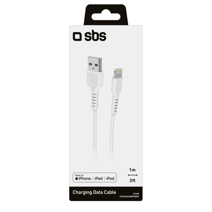 EAN 8018417327438 - SBS TECABLEUSBIP589W cable de conector Lightning 1 m Blanco imagen 2