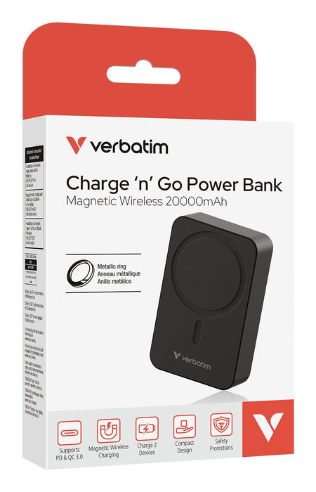 EAN 0023942322238 - Verbatim Charge 'n' Go Essentials 20000 mAh Cargador inalámbrico Negro imagen 3