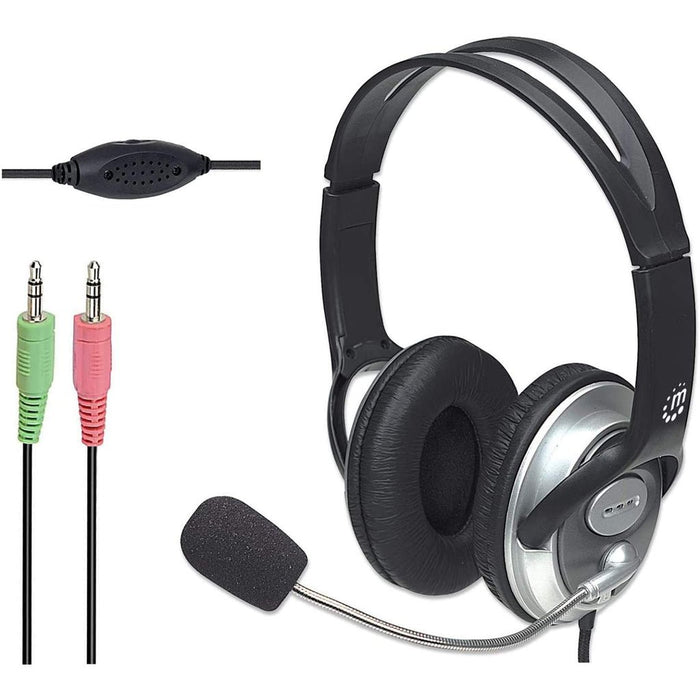 EAN 0766623175555 - Manhattan 175555 auricular y casco Auriculares Alámbrico Diadema Llamadas/Música Negro imagen 4