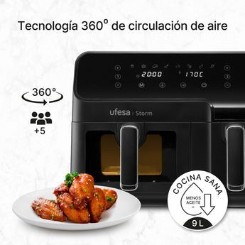 EAN 8422160055652 - Ufesa Storm Doble 9 L 1700 W Freidora de aire caliente Negro imagen 5