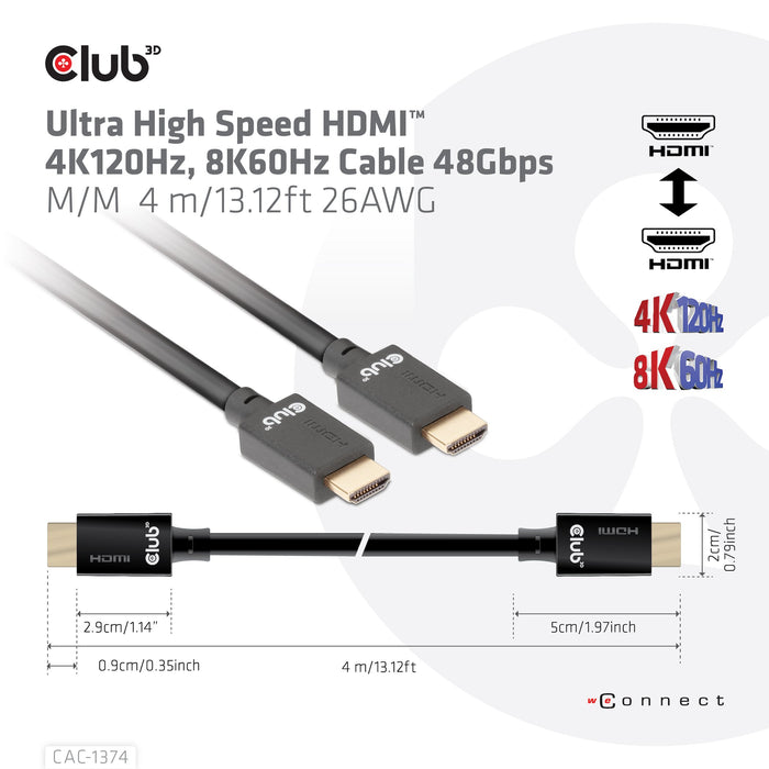 EAN 8719214471873 - CLUB3D CAC-1374 cable HDMI 4 m HDMI tipo A (Estándar) Negro imagen 3