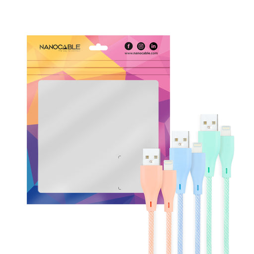 EAN 8433281012707 - Nanocable 10.10.0401-CO1 cable de conector Lightning Azul, Verde, Rosa imagen 2