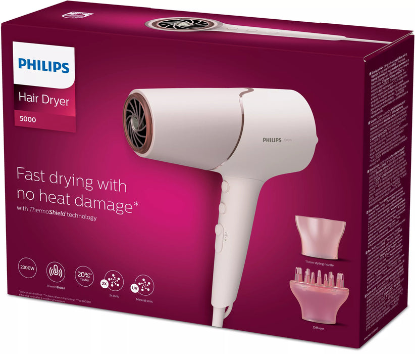 EAN 8710103977209 - Philips 5000 series BHD530/00 secador 2300 W Rosa, Blanco imagen 3