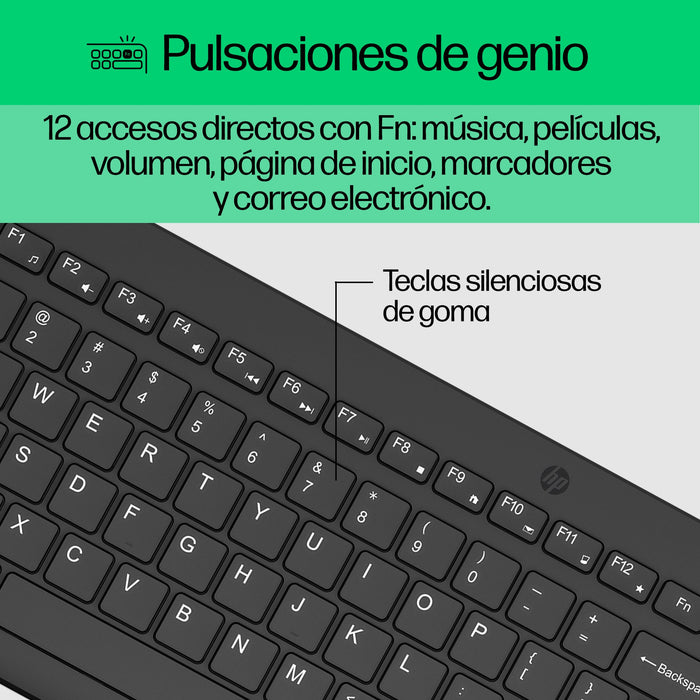 EAN 197029649010 - HP 300 Wireless Mouse and Keyboard Combination teclado Ratón incluido Universal RF inalámbrico Negro imagen 5