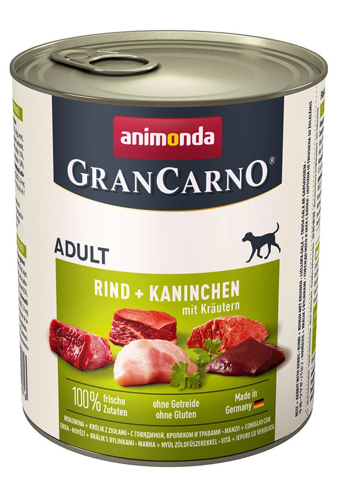 EAN 4017721827676 - animonda GranCarno beef + rabbit with herbs Perejil, Ternera, Conejo Adulto 800 g imagen 1