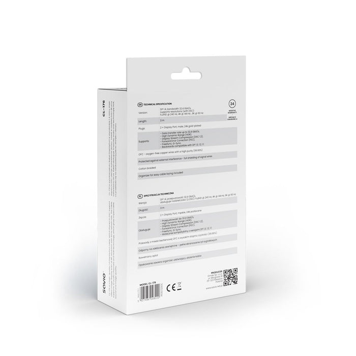 EAN 5901986048220 - Savio CL-176 cable DisplayPort 3 m Negro imagen 4