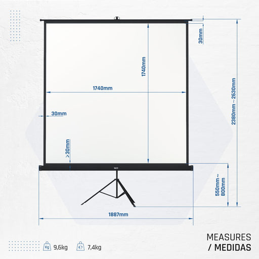 EAN 8435364308493 - iggual PSITS180 pantalla de proyección 2,54 m (100") 1:1 imagen 2