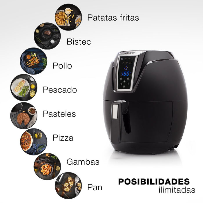 EAN 8713016048257 - Princess 182021 Sencillo 3,2 L Independiente 1400 W Freidora de aire caliente Negro imagen 51