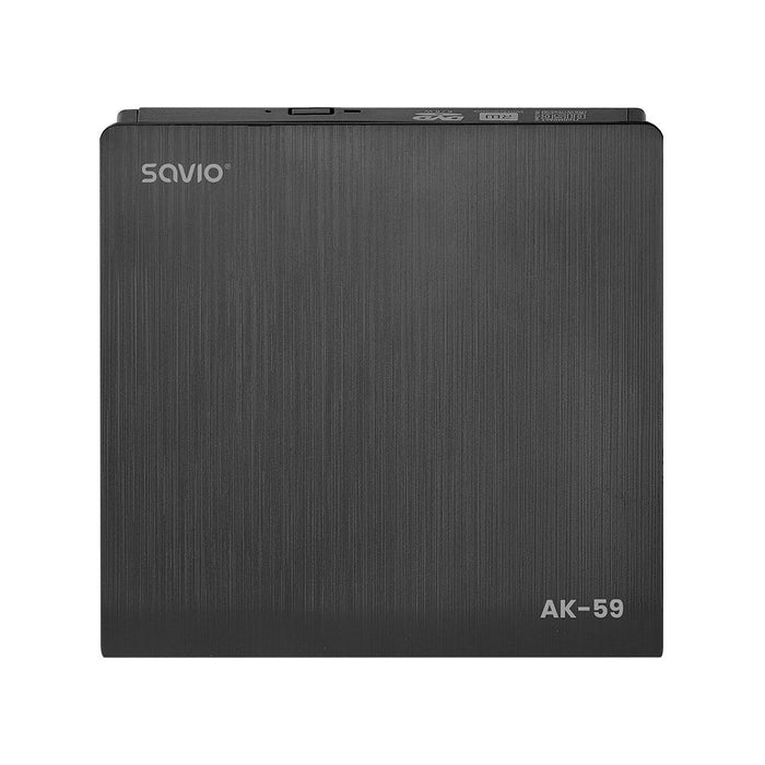 EAN 5901986047933 - Savio AK-59 External slim CD/DVD Recorder R/RW - USB-C/USB-A black unidad de disco óptico DVD±RW Negro imagen 1