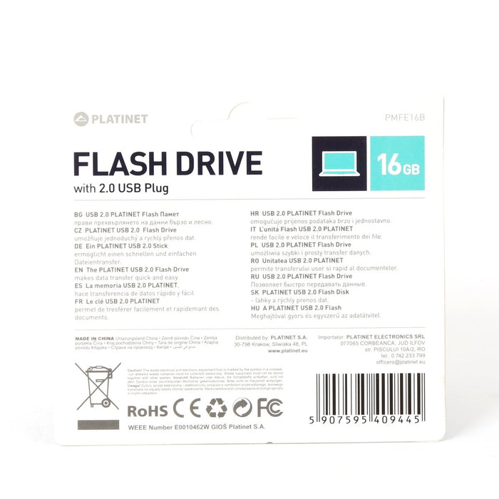 EAN 5907595409445 - Platinet PMFE16B unidad flash USB 16 GB USB tipo A 2.0 Negro imagen 3