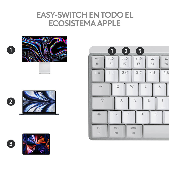 EAN 5099206103306 - Logitech 920-010799 teclado Oficina Bluetooth QWERTY Internacional de EE.UU. Gris, Blanco imagen 12