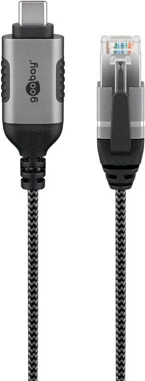 EAN 4040849744020 - Goobay 74402 cambiador de género para cable USB 3.1 type A RJ45 Negro, Plata imagen 1