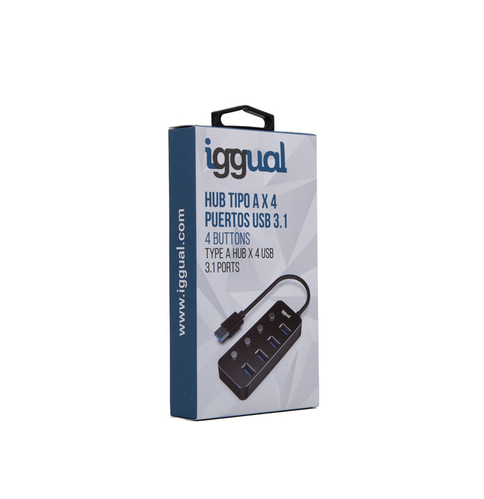 EAN 8435364318478 - iggual IGG318478 hub de interfaz USB 3.2 Gen 1 (3.1 Gen 1) Type-A 5000 Mbit/s Negro imagen 4