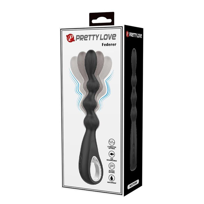 Pretty Love - Federer Vibrador Anal 12 Vibraciones Negro