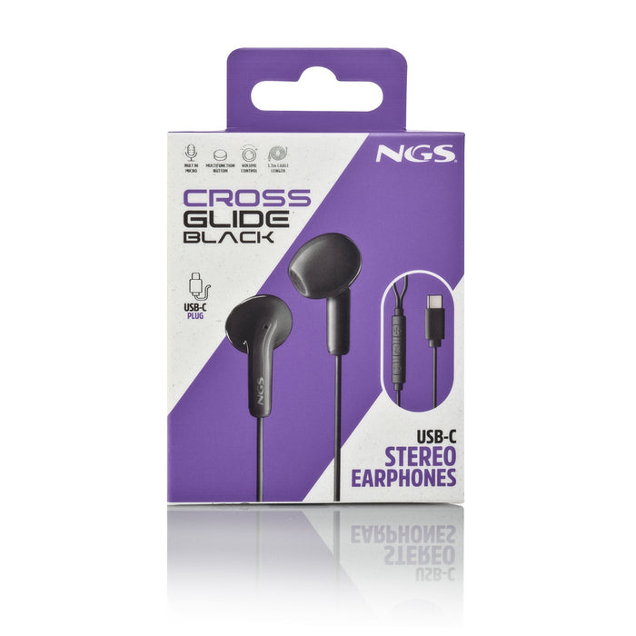 EAN 8435430627152 - NGS CROSS GLIDE Auriculares Alámbrico Dentro de oído Llamadas/Música USB Tipo C Negro imagen 7
