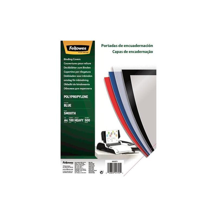 Fellowes Pack De 100 Portadas Pp Azul A4 450 Micras
