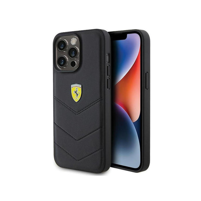 Ferrari Fehcp15xrduk Iphone 15 Pro Max 6.7" Negro Hardcase Quilted Metal Logo