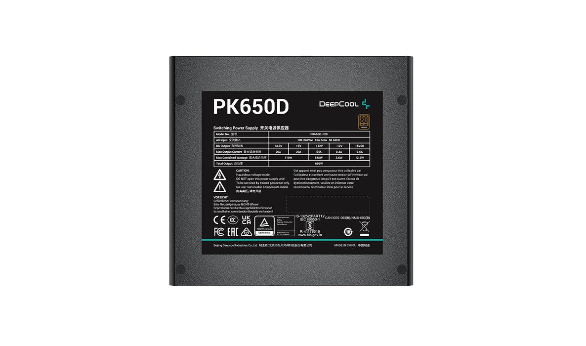EAN 6933412715177 - DeepCool PK650D unidad de fuente de alimentación 650 W 20+4 pin ATX Negro imagen 3