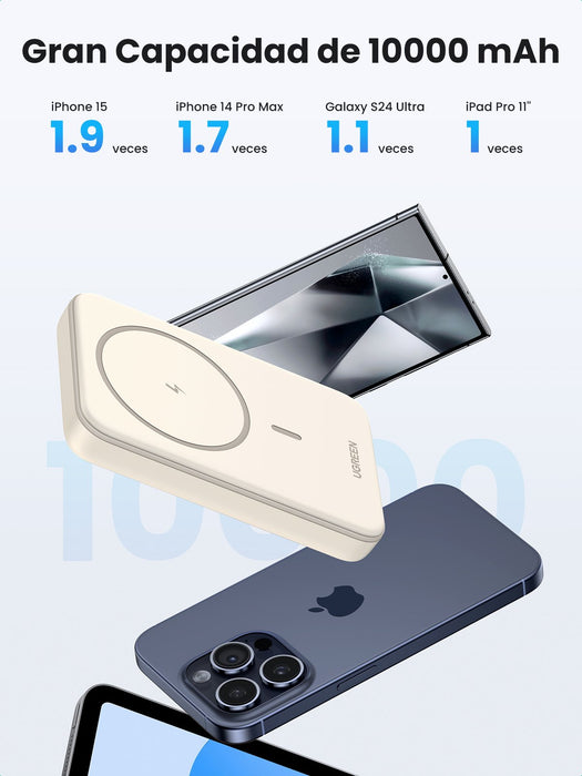 EAN 6941876222087 - Ugreen 25208 batería externa 10000 mAh Cargador inalámbrico Beige imagen 19