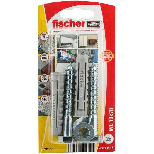 EAN 4048962240405 - Fischer 535512 tornillo de anclaje y taco 2 pieza(s) Juego de enchufes de pared y tornillos imagen 1