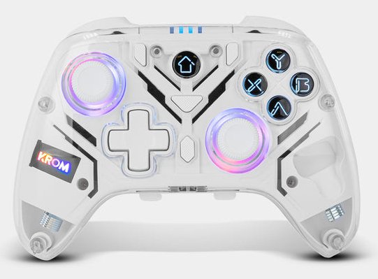 EAN 8436587974977 - Krom NXKROMKRYSTAL mando y volante Transparente, Blanco Bluetooth/USB Palanca de mando Digital Android, N imagen 2