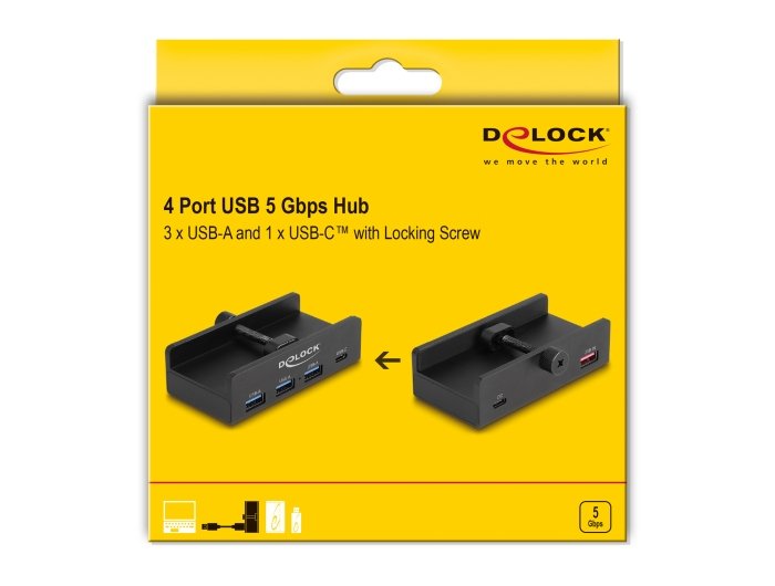 EAN 4043619642847 - DeLOCK 64284 hub de interfaz USB 2.0 Type-A 5000 Mbit/s Negro imagen 5