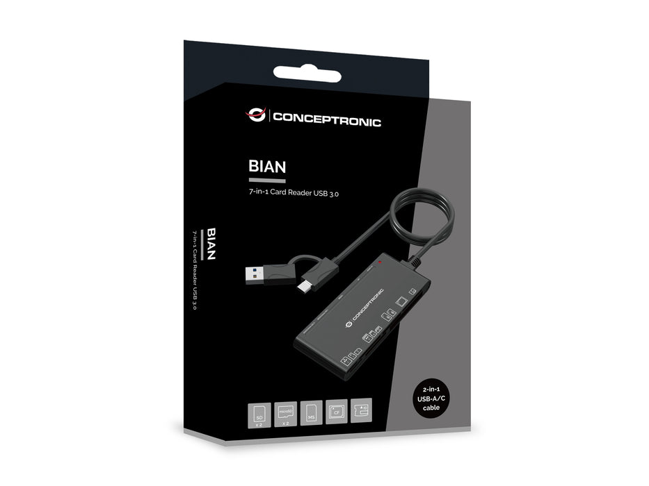 EAN 4015867241462 - Conceptronic BIAN10B lector de tarjeta USB 3.2 Gen 1 (3.1 Gen 1) Type-A/Type-C Negro imagen 4