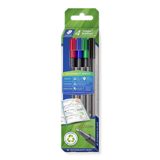 EAN 4007817099971 - Staedtler 334 RC4 rotulador de punta fina Fino Negro, Azul, Verde, Rojo 4 pieza(s) imagen 1