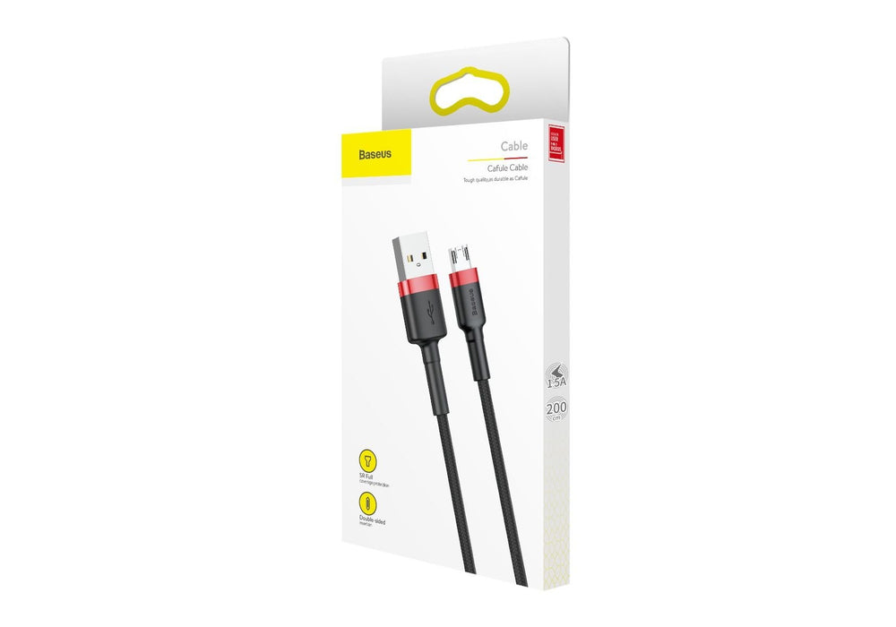 EAN 6953156280373 - Baseus Cafule cable USB 2 m USB A Micro-USB A Negro, Rojo imagen 12