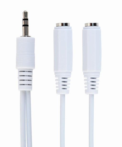 EAN 8716309035507 - Gembird 10cm, 3.5mm/2x3.5mm, M/F cable de audio 0,1 m 3,5mm Blanco imagen 1