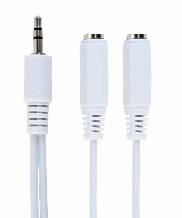 EAN 8716309035507 - Gembird 10cm, 3.5mm/2x3.5mm, M/F cable de audio 0,1 m 3,5mm Blanco imagen 1