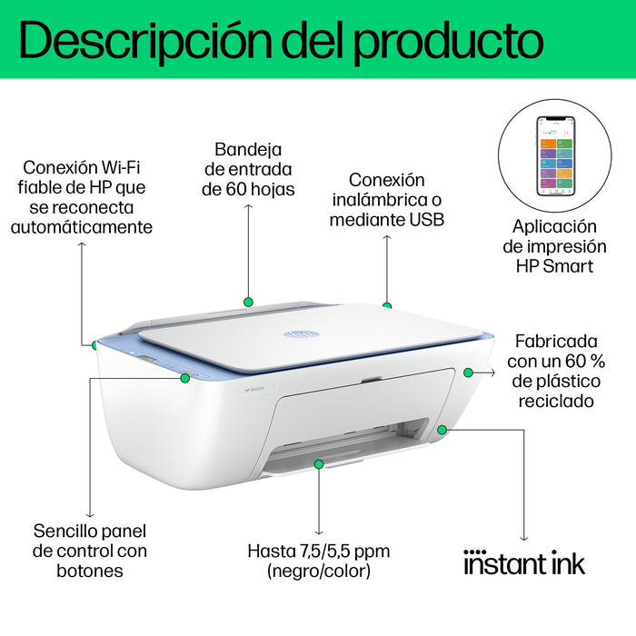 EAN 0196337820449 - HP DeskJet 2822e All-in-One Printer Inyección de tinta térmica A4 4800 x 1200 DPI 7,5 ppm Wifi imagen 5