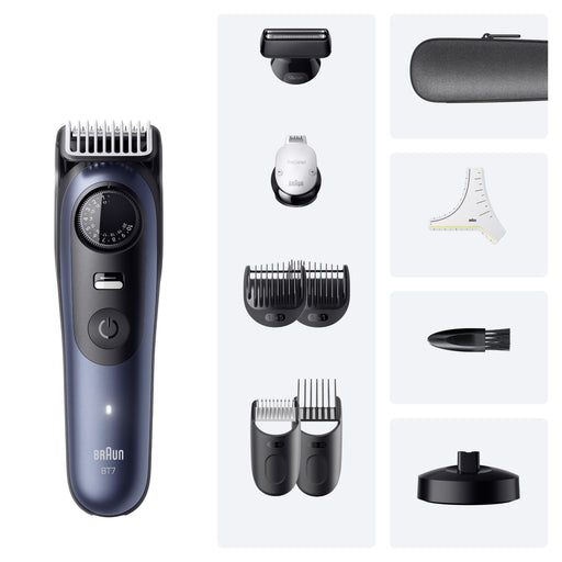 EAN 8700216428415 - Braun BeardTrimmer 7 80789809 depiladora para la barba AC/Batería 40 2 cm Mojado y seco Azul oscuro imagen 2