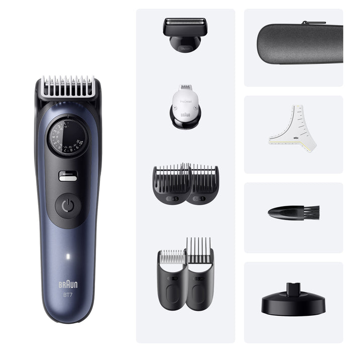 EAN 8700216428415 - Braun BeardTrimmer 7 80789809 depiladora para la barba AC/Batería 40 2 cm Mojado y seco Azul oscuro imagen 2