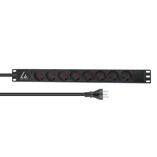 EAN 5715063053058 - Lanview LVR-2MDK-LIC-DK8 unidad de distribución de energía (PDU) 8 salidas AC 1U Negro imagen 1