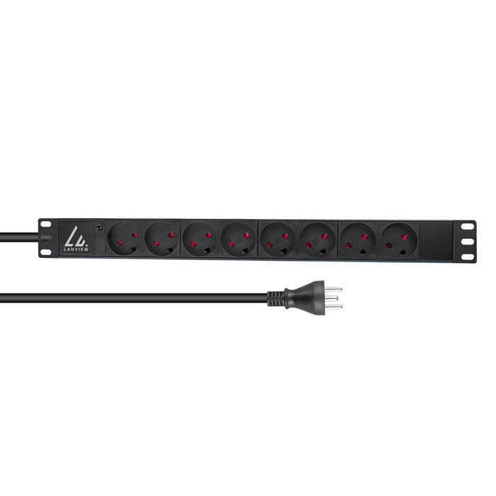 EAN 5715063053058 - Lanview LVR-2MDK-LIC-DK8 unidad de distribución de energía (PDU) 8 salidas AC 1U Negro imagen 1