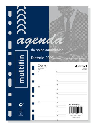 EAN 8422952401742 - Finocam 411020026 agenda Agenda diaria Azul, Blanco imagen 1