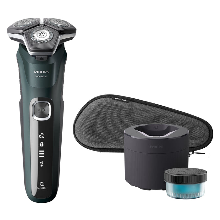 EAN 8720689008983 - Philips SHAVER Series 5000 S5884/50 afeitadora Máquina de afeitar de rotación Recortadora Negro, Verde imagen 1