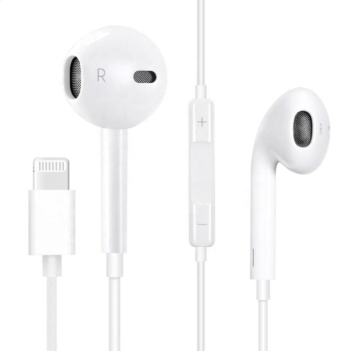 Fiesta Auriculares Boton + Mic  Lightning Blanco