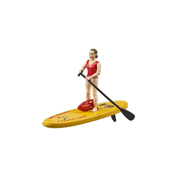 Figura De Juguete De Salvavidas De Bruder Bworld Con Stand Up Paddle   62785