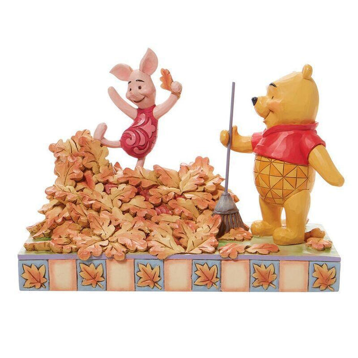 Figura Decorativa Pooh Y Piglet Con Las Hojas De Otoño