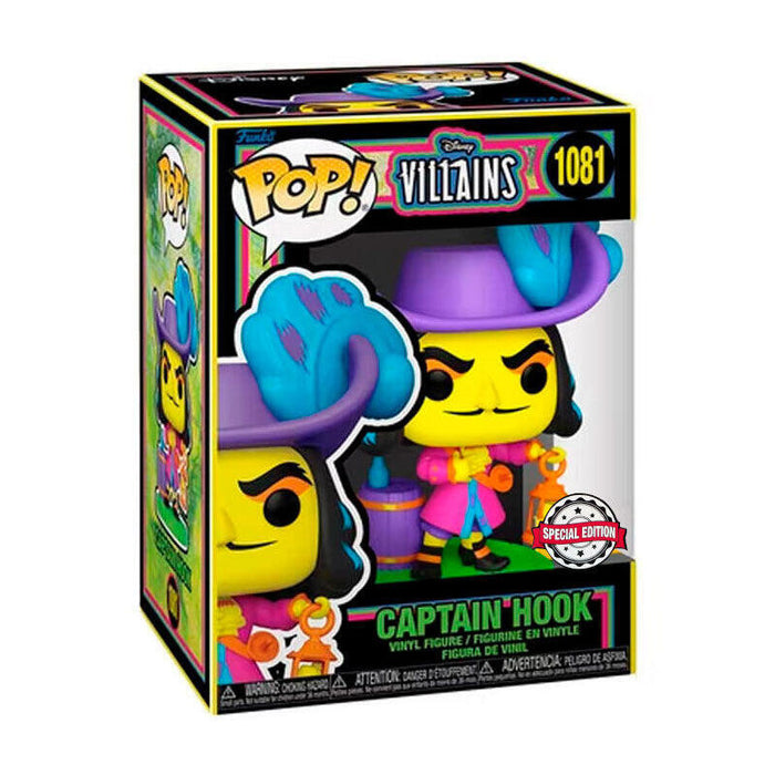 Figura Pop Disney Villains Hook Black Light Exclusive