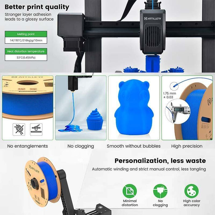 Filamento Artillery Pla Negro - 1.75mm - Bobina De 1kg - Compatible Con Impresoras 3d Fdm