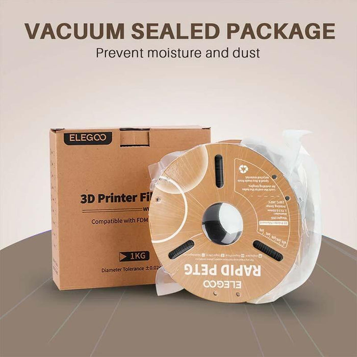 Elegoo Rapid Petg Transparente Para Impresoras 3d Fdm - Filamento 1.75mm Bobina De 1kg