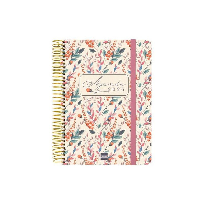 Finocam Agenda Cloe Espiral 16 Meses E10 Svh Cierre C/Goma Tapa Dura Rosa 2025-2026